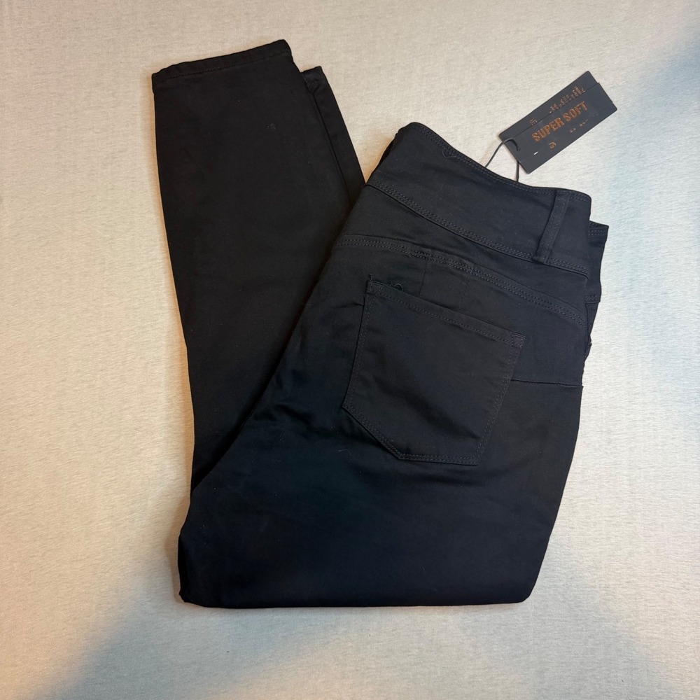 New Sandpiper Denim Black Skinny Pants Super Soft Plus Size 22W